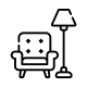 Stuhl und Lampe